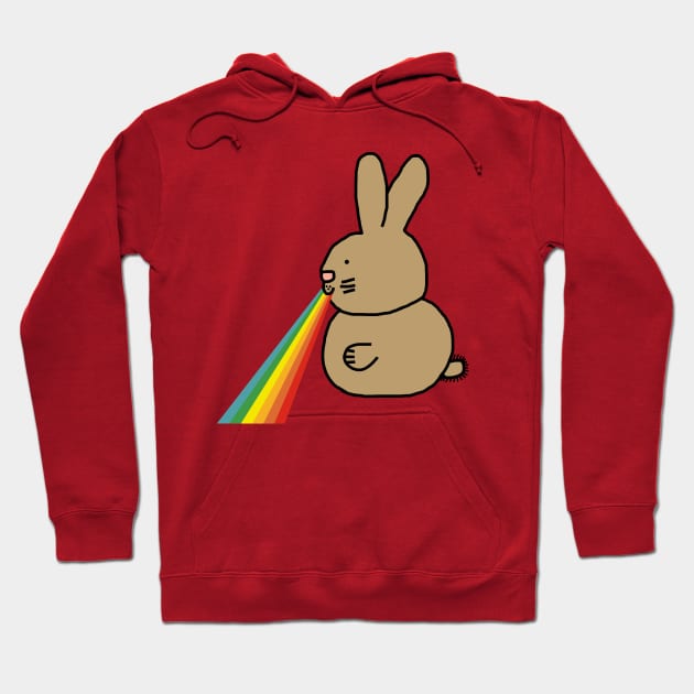 Animals with Rainbow Puke Bunny Rabbit Hoodie by ellenhenryart